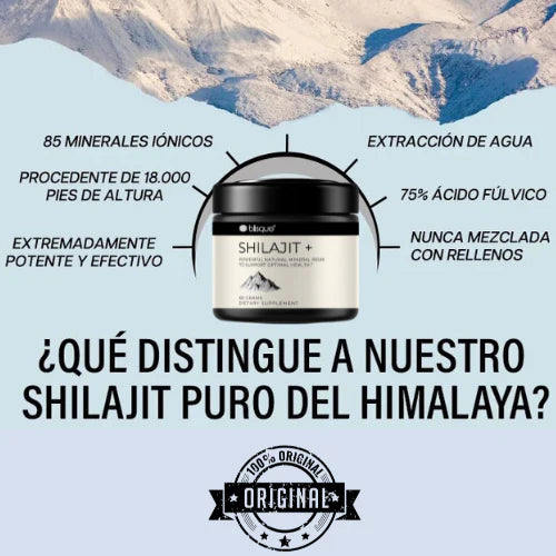 Shilajit Original 100% Puro del Himalaya para Hombres y Mujeres – Aumenta Tu Energía y Libido 60G